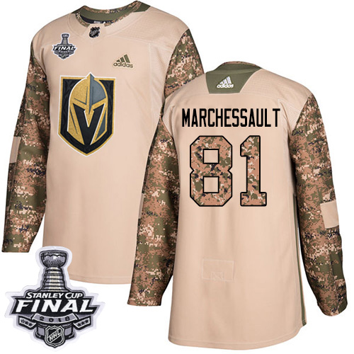 Adidas Golden Knights #81 Jonathan Marchessault Camo Authentic Veterans Day 2018 Stanley Cup Final Stitched NHL Jersey